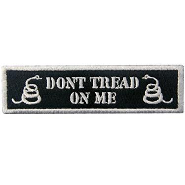 Imagem de Tactical Don't Tread On Me Aplique bordado Milltary Moral Hook & Loop Patch - Branco e Preto