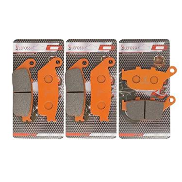 Imagem de LE LEFOSSI Pastilhas de freio dianteiras e traseiras de fibra de carbono compatíveis com Street Triple 675 2007-2012 Tiger 800 XC XCa XCx XR XRt XRx 2015-2020 Tiger Sport 660 Trident 660 2021-2024