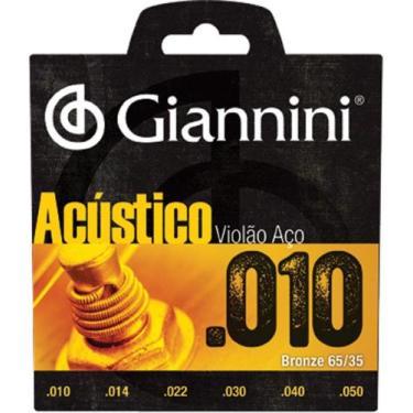 Imagem de Encordoamento para violão aço acústico .010 bronze geswam - GIANNINI