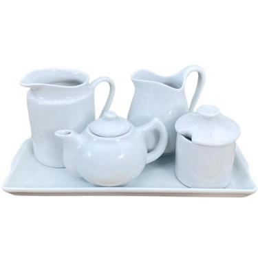 Imagem de Jogo Café e Chá Mesa Posta, Bandeja + Bule Chaleira 400ml + Açucareiro