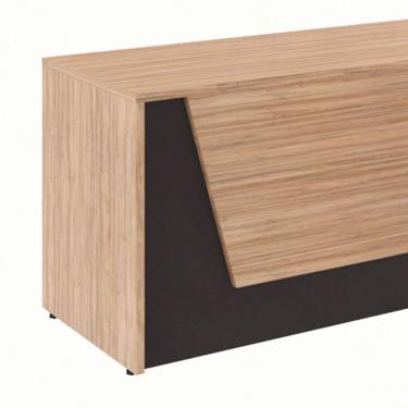 Imagem de Balcão de Atendimento Recepção Ameixa e Preto 74x140 cm
