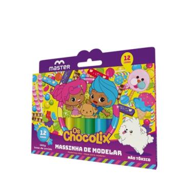 Imagem de Master, Massinha de Modelar, Massa Soft 12 cores, Chocolix, base de amido, 180 gramas