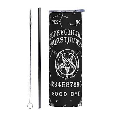 Imagem de Siiuuol Ouija Board Tagesdecke Tumbler Copo de Café de 590 ml com Tampa e Canudo Caneca de Aço Inoxidável Copo Isolado Caneca de Viagem Presente de Escritório em Casa