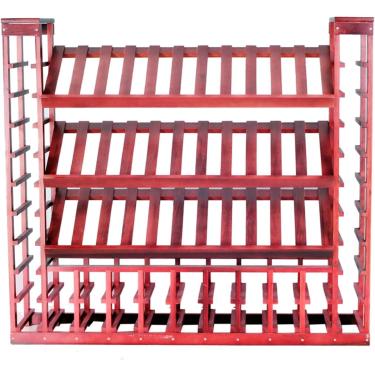 Imagem de Rack de garrafas de vinho - refrigerador de vinho em piso, gabinete de partição de madeira maciça, estante de exibição de pouso, prateleira de armazenamento do organizador de vinho para casa