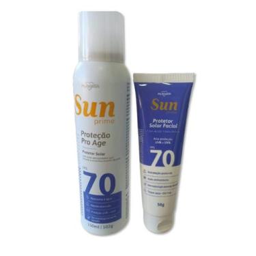 Imagem de Kit Protetor solar spray Sun Prime 70 Fps 150 ml e Protetor solar faci