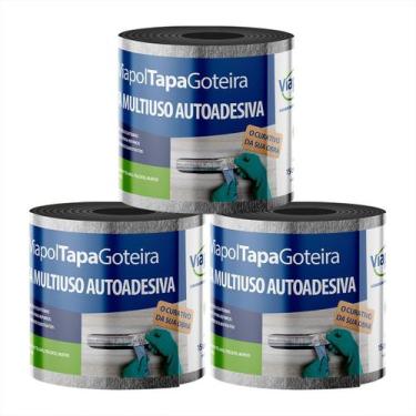 Imagem de Fita Veda Tudo Tampa Furo Telhas Calhas Cumeeira Rufo Caixa 15cm x 10m