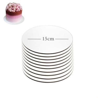 Imagem de Kit 10 Cake Board Mdf Liso 15cm Bolos Confeitaria Suporte
