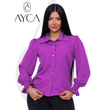 Imagem de Camisa Social Feminina Duna Bege  Manga Princesa Tendencia - AYCA, Rox