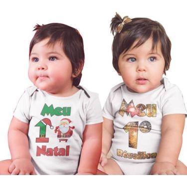 Imagem de Body Bebê Meu Primeiro Natal Réveillon Natal Ano Novo Branca - Del Fra