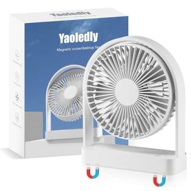 Imagem de Yaoledly Ventilador de navio de cruzeiro, ventilador de mesa, alimentado por cabo USB-C, pendurado magneticamente em paredes e tetos de cabines, pequeno ventilador pessoal de 3 velocidades ajustável