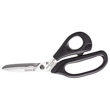 Imagem de Mundial Tesouras de cozinha pretas desmontáveis – Tesoura de aço inoxidável resistente para cortar carne, legumes e ervas – Cabo ergonômico fácil de limpar