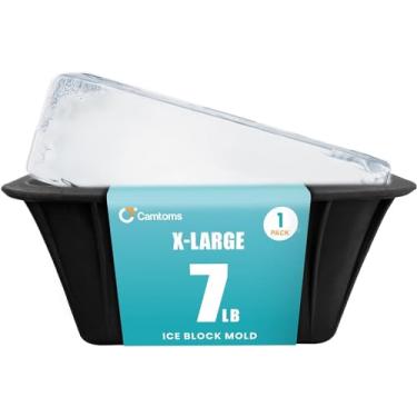 Imagem de Molde grande de bloco de gelo de 3,2 kg para banho de gelo, tijolos de gelo extragrande, resfriador de água para banho de gelo, molde de gelo de silicone grande, resfriador de banho de gelo