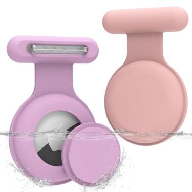 Imagem de Suporte de Airtag à prova d'água para crianças (pacote com 2), capa de AirTag com pino oculto, capa segura para rastreador GPS para crianças, compatível com Apple Airtag, adequado para crianças,