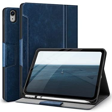 Imagem de Antbox Capa para iPad 10ª geração 10,9 polegadas 2022 com suporte integrado para Apple Pencil Função automática hibernar/despertar capa inteligente de couro PU para iPad 10ª geração (10,9 polegadas) (azul)
