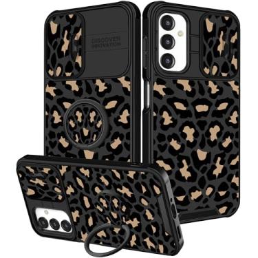 Imagem de Goocrux Capa para celular Samsung Galaxy A16 5G - Capa de telefone feminina bonita leopardo bonito design estético exclusivo capa de câmera deslizante com suporte de anel para Samsung A16 5G capa de