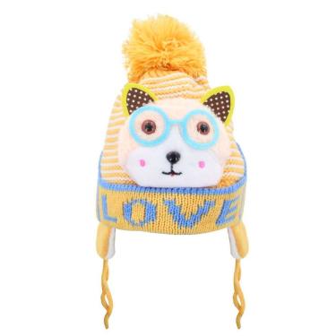 Imagem de Touca Gorro Infantil Amarela Gatinho Tamanho único