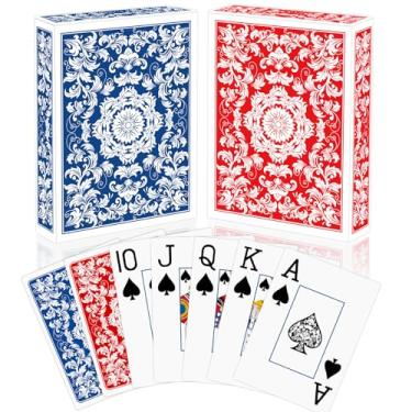 Imagem de Playing Cards,Deck of Cards,Playing Cards 2 Pack,Poker Cards Professional Set,Jumbo Index Large Print Playing Cards for Adults Seniors,Card Games for Family Game Night Party Casino Magic,Blue and Red