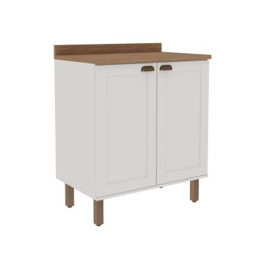 Imagem de Gabinete Para Banheiro 2 Portas Provençais Sem Cuba 100% Mdf Branco