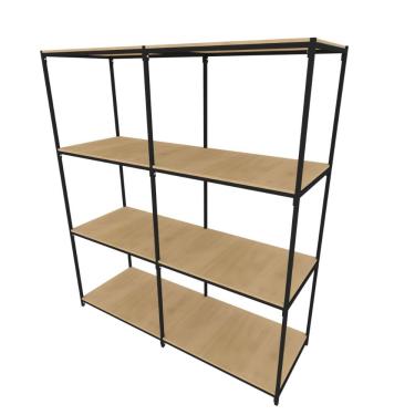 Imagem de Praleira De Aço Reforçada Mini Porta Pallet 200x60x90 Estante Estoque Bandeja Crua 2 Módulos Conjugados