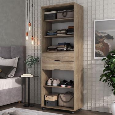 Imagem de Armário Multiuso 2 Gavetas com Prateleiras 1340 Castanho