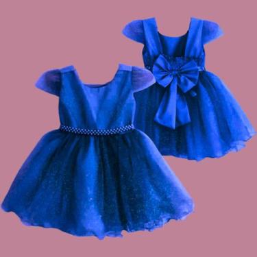 Imagem de Vestido AZUL ROYAL Transpasse Princesa Aurora de Tule Festa Casamento 