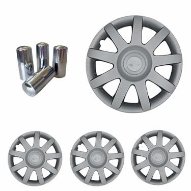 Imagem de Jogo Calota Aro 14 Sandero Logan Clio 2009 à 2011 + Selo Resinado + Tampa Ventil Cromada