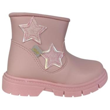 Imagem de Bota Infantil Tratorada Kidy Rosa com Zíper e Estrelas (Rosa, BR, Criança de 4 a 8 anos, Numérico, 23)