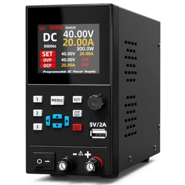 Imagem de BSIDE Fonte De Alimentação Variável 40 V 20 A Cc, Programável Com Botão Codificador, Bancada Regulada Por Comutação Ajustável, Display Led 4 Dígitos, Armazenamento Memória, Portas Usb 5 V/2 E Saída