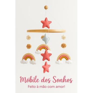 Imagem de Móbile Arco-Íris com Estrelas  Presente Perfeito para Chá de Bebê ou M