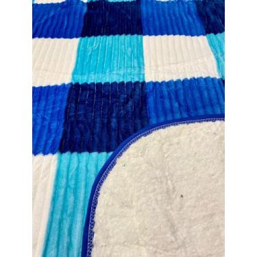 Imagem de Manta Canelada Casal Padrão Com Sherpa Super Quentinha Cobertor de Lã 