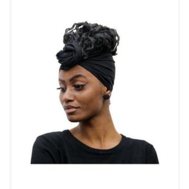 Imagem de Turbante africano feminino - Atamultimarcas0810, Preto
