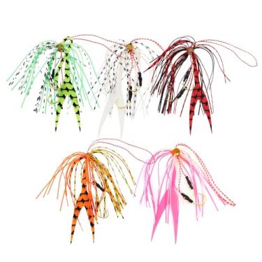 Imagem de OriGlam 5 peças de saias de silicone, substituição de saia Spinnerbait, conjunto de gabaritos de baixo para Spinnerbaits Buzzbaits lâmina de colher material de amarração de moscas para pesca de robalo