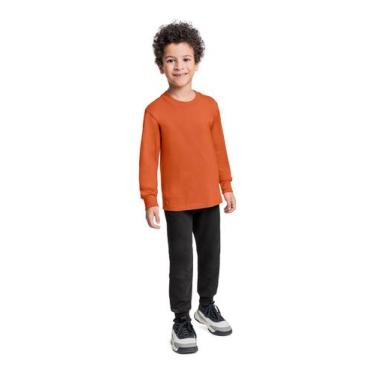 Imagem de Camiseta Manga Longa Básica para Menino Quimby, Laranja, 1