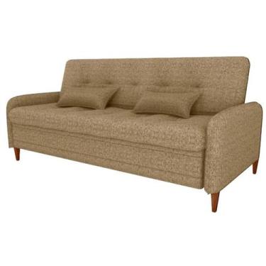 Imagem de Sofa Cama 2 Lugares 206 cm Donna Linho Vancouver E486 Palha Milani Sto