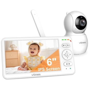 Imagem de Babá Eletrônica com Visão Noturna e Bateria de Longa Duração, Tela de 15,24 cm, Áudio Bidirecional, Controle Remoto, Alcance de 304