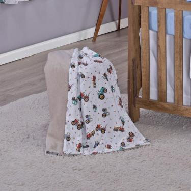 Imagem de Manta Baby Cobertor Bebe Dupla Face Menino Menina 1,15 X