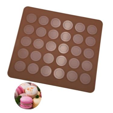 Imagem de Tapete para assar macaron – 28 x 24 cm, tapete de silicone para macaron, tapete de cozimento antiaderente, para fazer bolachas, pastelaria