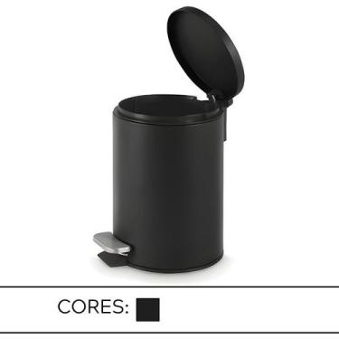 Imagem de Lixeira Redonda com Pedal 5 Litros - Reis, Preto