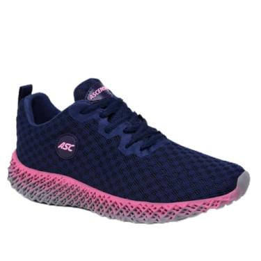 Imagem de Combo Tênis Feminino Com Relogio Digital Quadrado| Leve, Macio e Confortável – Ideal para Caminhada, Academia, Corrida Leve e Look Casual | Estilo Esportivo e Moderno (Marinho e Pink, BR, Adulto, Numérico, 40)