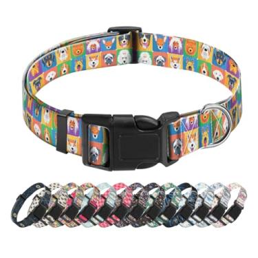 Imagem de SXboxing Coleira de cachorro, coleira fofa para cães pequenos, médios e grandes, coleiras macias personalizadas para animais de estimação com fivela de liberação rápida para caminhada, corrida, cães