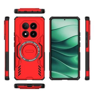Imagem de Capa compatível com Xiaomi Redmi Note 14 Pro 5G, compatível com Xiaomi Poco X7 5G 24095PCADG 24095PCADI dissipação legal anti-queda capas de celular vermelhas