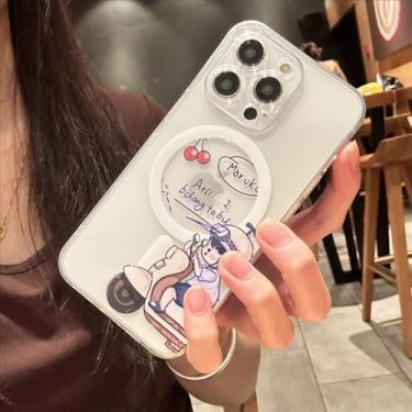 Imagem de Roemary Capa Lover para iPhone 16 com design MagSafe, carregamento magnético sem fio, transparente, TPU para iPhone 16 de 6,1 polegadas (Moto Boy)