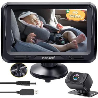 Imagem de Câmera de carro de bebê Rohent HD 1080P USB Plug & Play Backseat