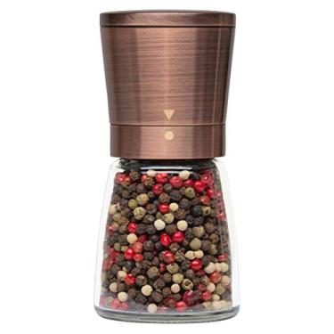Imagem de Moedor de pimenta de cobre ou moedor de pimenta, moedor de sal manual recarregável com grossura ajustável, moedor de pimenta preta feito de aço inoxidável, sal do Himalaia e moedor de sal marinho