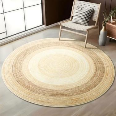 Imagem de Asrug Tapete redondo de 1,2 m, para sala de jantar, 1,2 m, antiderrapante, lavável à máquina, tapetes circulares para sala de estar, cozinha, quarto, berçário, entrada, sala de jogos, casa de fazenda