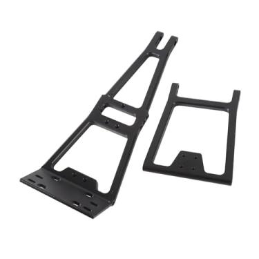 Imagem de Asixxsix Kit De Construção De Caminhão Rc E Reboque, Conjunto De Caminhão De Resgate Com Guincho Duplo Em Escala 1/10 Com Braço De Guindaste E Guincho Compatível Com Scx10 Capra (Preto)