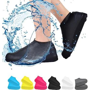 Imagem de 1 Par de Capas de Sapatos Reutilizáveis – Silicone Impermeável e Antiderrapante Proteja seus calçados com estilo e segurança! Capas de sapatos em silicone flexível, resistentes à água, antiderrapantes e reutilizáveis. Ideais para crianças, homens e mulheres. Perfeitas para dias chuvosos, lama ou amb