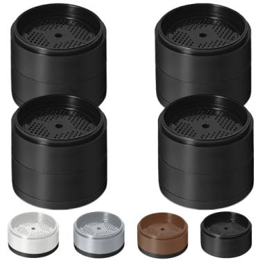 Imagem de Elevadores de cama 2.5 cm, 5.1 cm, 7.6 cm, 10.2 cm resistente, elevador de móveis ajustável para mesa, sofá, poltrona, geladeira, máquina de lavar, blocos empilháveis para elevação de cama (preto