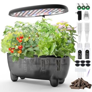 Imagem de DRYADES Kit de sistema de cultivo hidropônico de 12 cápsulas para jardim de ervas com luz LED de cultivo, sistema de jardinagem interna para ervas, legumes, alface na bancada (sementes não incluídas)