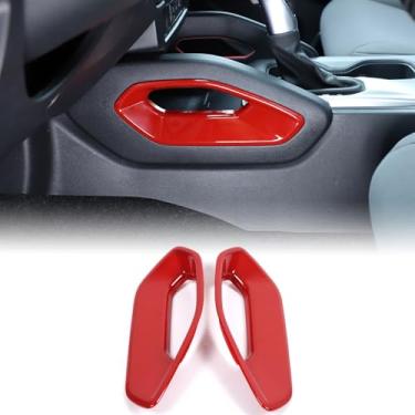 Imagem de Bekantogy 2 peças de painel lateral para console central, alavanca de câmbio, moldura de acabamento compatível com Nissan Frontier 2022-2025 ABS Mudança de marchas painel lateral guarnição moldura